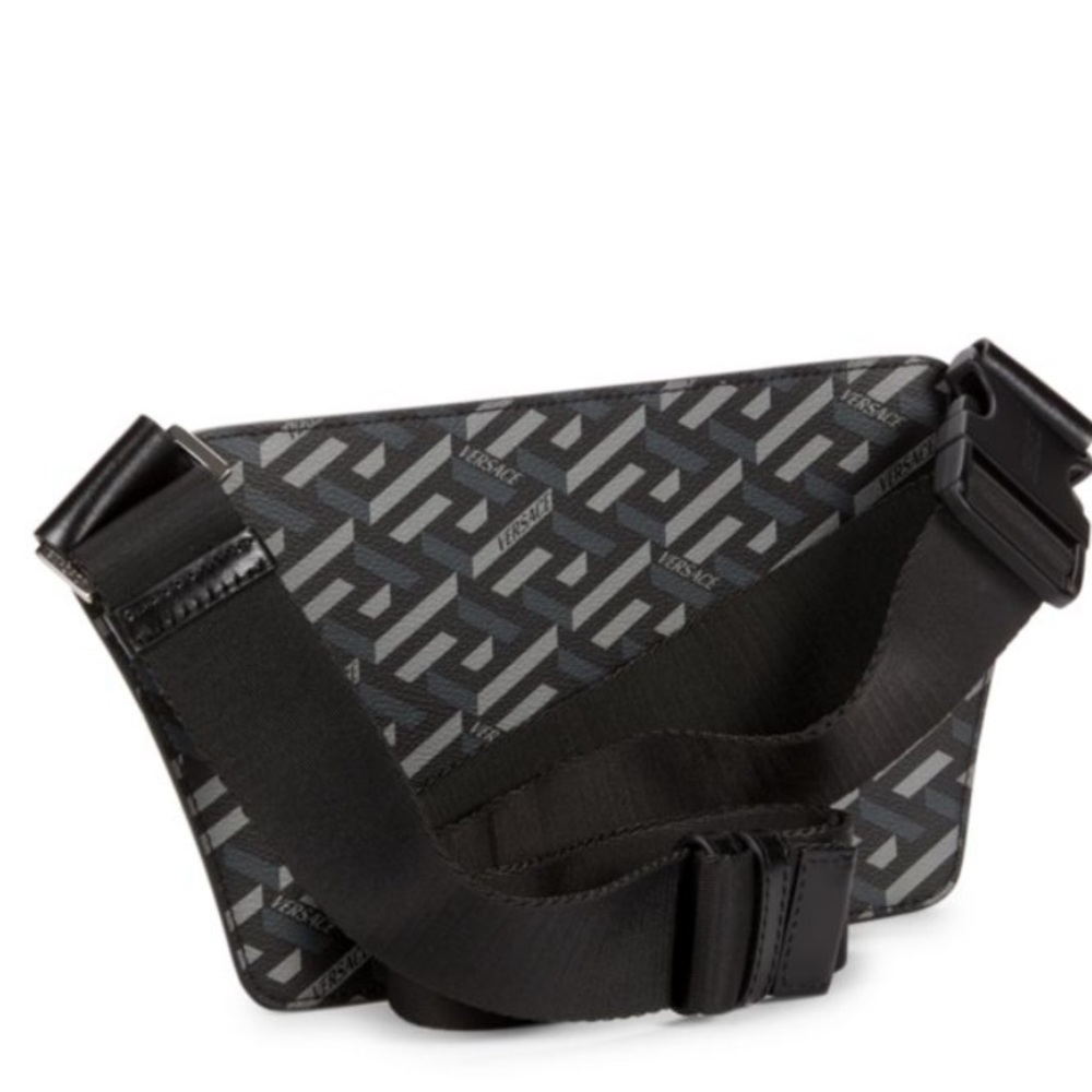 Versace unisex la Greca leather logo monogram all over sling or belt bag NEW - Picture 4 of 11